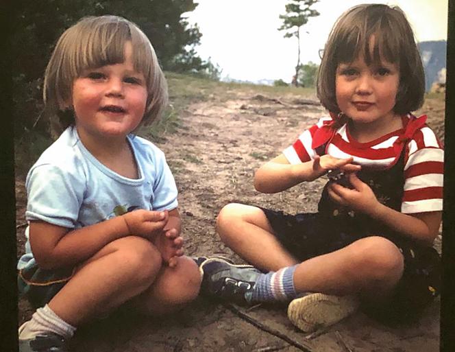 Nicolas Duvauchelle with his older sister Catherine.