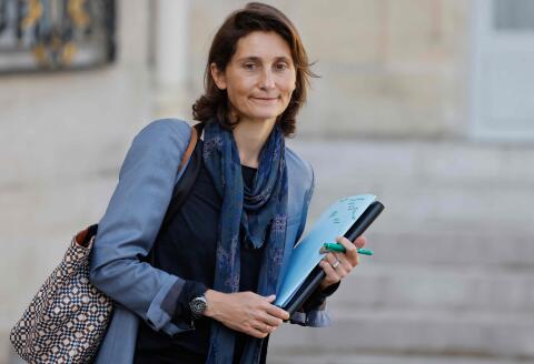 French Sports Minister Amelie Oudea-Castera leaves after a cabinet ministers meeting at the Elysee Palace, in Paris on September 14, 2022. (Photo by Ludovic MARIN / AFP)