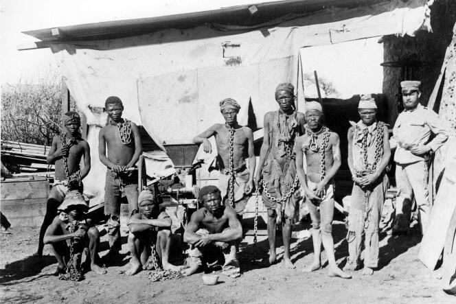 Foto aufgenommen während des Krieges Deutschlands 1904-1908 gegen die Herero und Nama in Namibia.