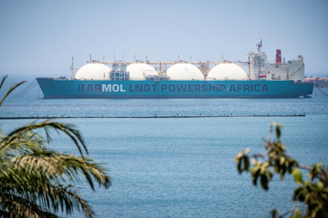 An LNG transport vessel moored off Dakar, May 22, 2022.