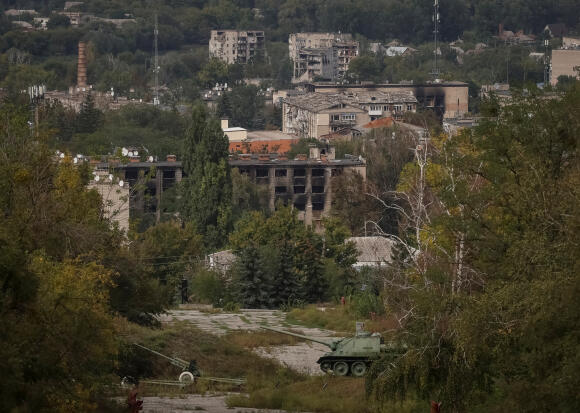 Les dommages de l’attaque russe la ville d’Izioum, dans la région de Kharkiv, le 17 septembre 2022.