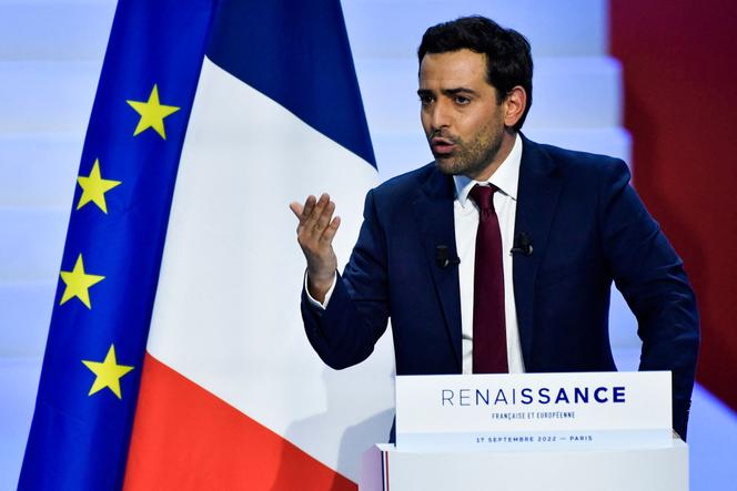 Stéphane Sejourné, new secretary general of the Renaissance party, here in Paris on September 17.