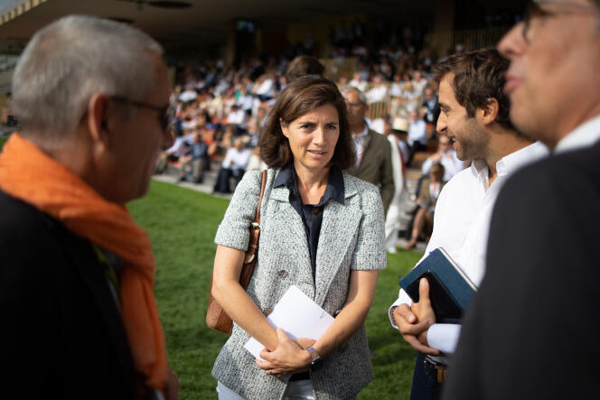 Christel Heydemann, CEO of Orange, arrives at the Medef summer conference at the Longchamp racecourse, in Paris, on August 30, 2022.