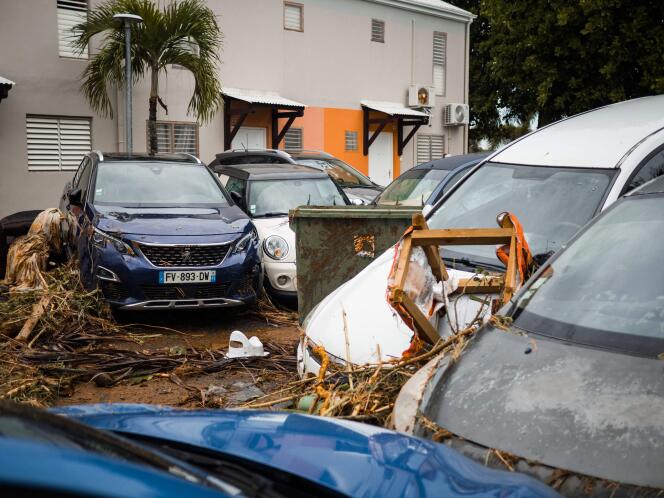 Illustration of the damage, on September 18, 2022, caused to Goyave in Guadeloupe by the passage of storm Fiona.