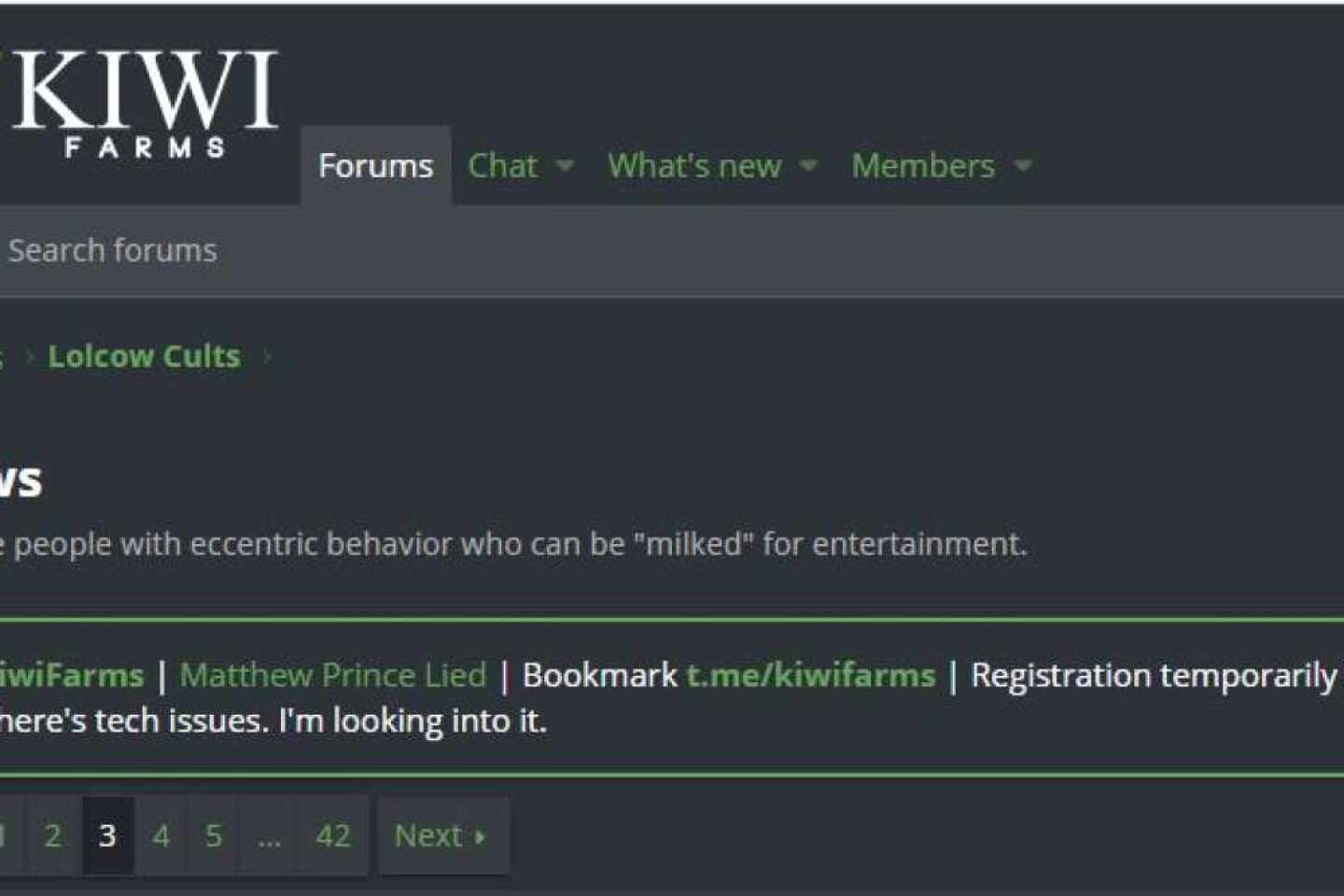 Kiwi Farms forum offline due to hack