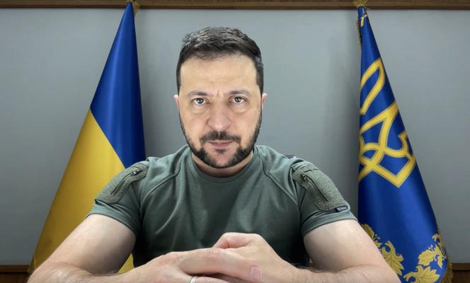 El presidente de Ucrania, Volodymyr Zelensky, durante uno de sus discursos televisados ​​en septiembre de 2022.