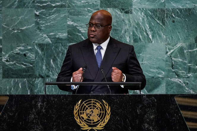 Congolese President Félix Tshisekedi at the United Nations General Assembly in New York on September 20, 2022.
