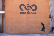 The entrance of a local branch of the Israeli NSO Group company, near the southern Israeli town of Sapir, on August 24, 2021. 