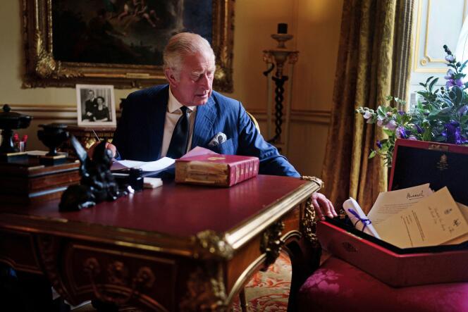 Koning Charles III in Buckingham Palace in Londen op 11 september 2022.