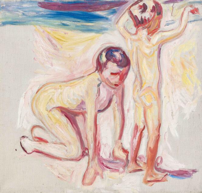 « Deux garçons sur la plage » (1911), d’Edvard Munch, huile sur toile.