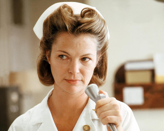 Louise Fletcher as Nurse Ratched in 'One Flew Over the Cuckoo's Nest', directed by Milos Forman in 1975.