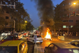 Manifestation à Téhéran après la mort de Mahsa Amini, à Téhéran, le 19 septembre 2022.