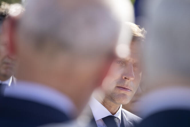 The President of the Republic, Emmanuel Macron, in Saint-Nazaire (Loire-Atlantique), September 22, 2022.