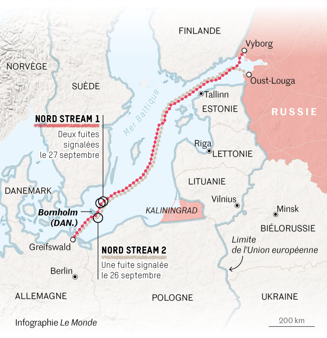 Fuites de gaz sur Nord Stream 1 et 2 : ce que l'on sait des soupçons de  sabotage en mer Baltique