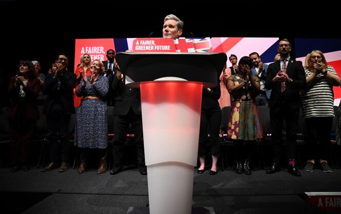 De leider van de Britse Labour Party, Keir Starmer, in Liverpool op 27 september 2022. 