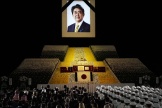 La cérémonie d’hommage à Shinzo Abe, au Nippon Budokan, dans le centre de Tokyo, le 27 septembre 2022.