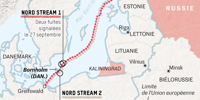 Fuites de gaz sur Nord Stream 1 et 2 : ce que l’on sait des soupçons de sabotage en mer Baltique