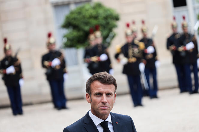  Emmanuel Macron, dans la cour de l’Elysée, le 1er septembre 2022.