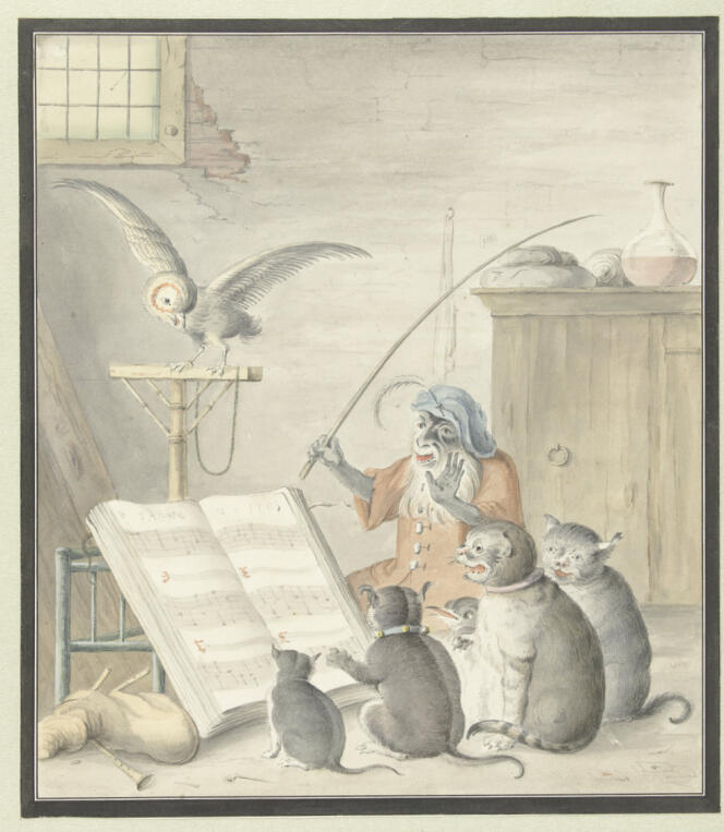 D’après Cornelis Saftleven, « Intérieur avec concert de chats » (1620-1715).