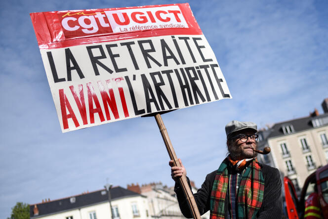 Lors de la manifestation à l’occasion de la Fête du travail, à Nantes, le 1er mai 2022. 