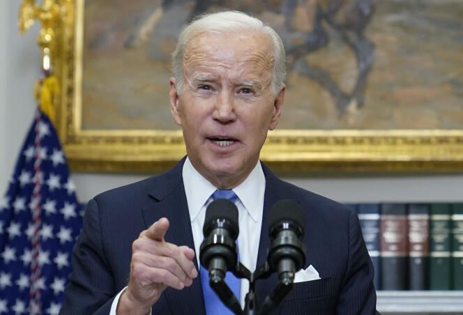Joe Biden during his speech after formalizing Russia's annexation of four Ukrainian regions on September 30, 2022.