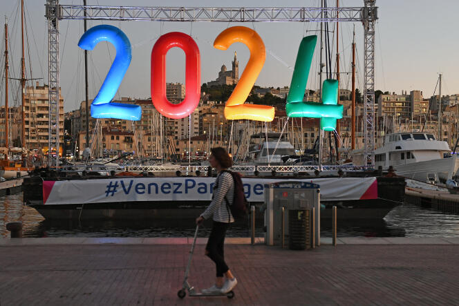 En el Puerto Viejo de Marsella, el 13 de septiembre de 2017, durante las festividades de celebración de la entrega de los Juegos Olímpicos y Paralímpicos de 2024 a París.
