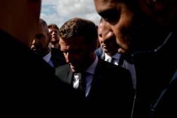 Le président de la République, Emmanuel Macron, à Outarville (Loiret), le 9 septembre 2022. 