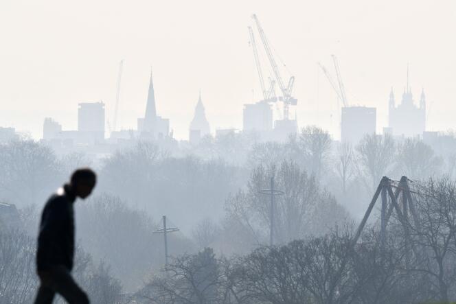 In Primrose Hill, a neighborhood in north London, during the peak of air pollution in March 2022.