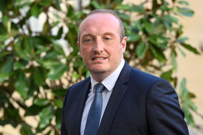 Laurent Marcangeli, maire d’Ajaccio ayant laissé sa place en 2022 après avoir élu député de la Corse-du-Sud, à Paris, le 27 juin 2022. 