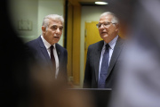 Israeli Prime Minister Yair Lapid, then Minister of Foreign Affairs, with the EU High Representative Josep Borrell, in Brussels, July 12, 2021.