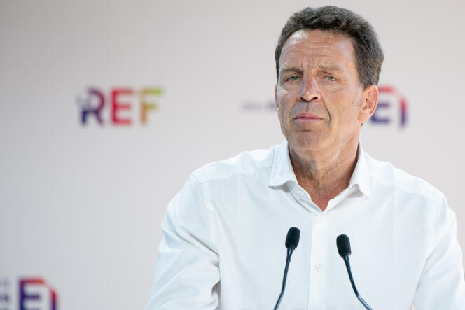 Geoffroy Roux de Bezieux, président du Medef, lors des rencontres des entrepreneurs de France, à Paris, le 29 août 2022.