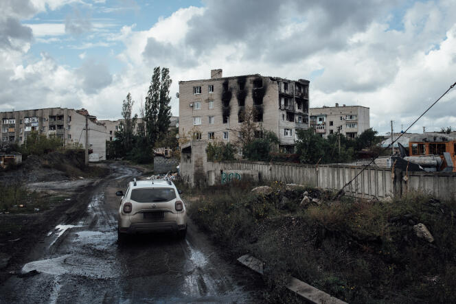 Des immeubles détruits, à Lyman (Donbass), le 4 octobre 2022.