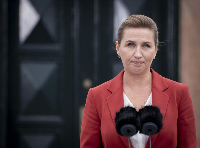 Danish Prime Minister Mette Frederiksen announces the calling of early elections on October 5, 2022 in Copenhagen.