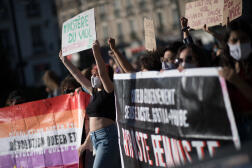 Des manifestants d’une manifestation appelée par des mouvements féministes à Nantes, le 10 juillet 2020.