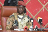 Le nouveau leader autoproclamé du Burkina Faso, le capitaine Ibrahim Traoré, à Ouagadougou, le 2 octobre 2022. 