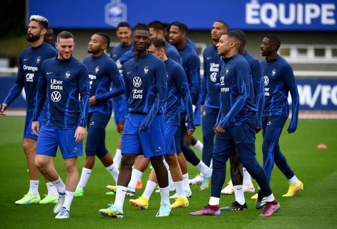 The French national football team training in Clairefontaine (Yvelines), September 20, 2022.