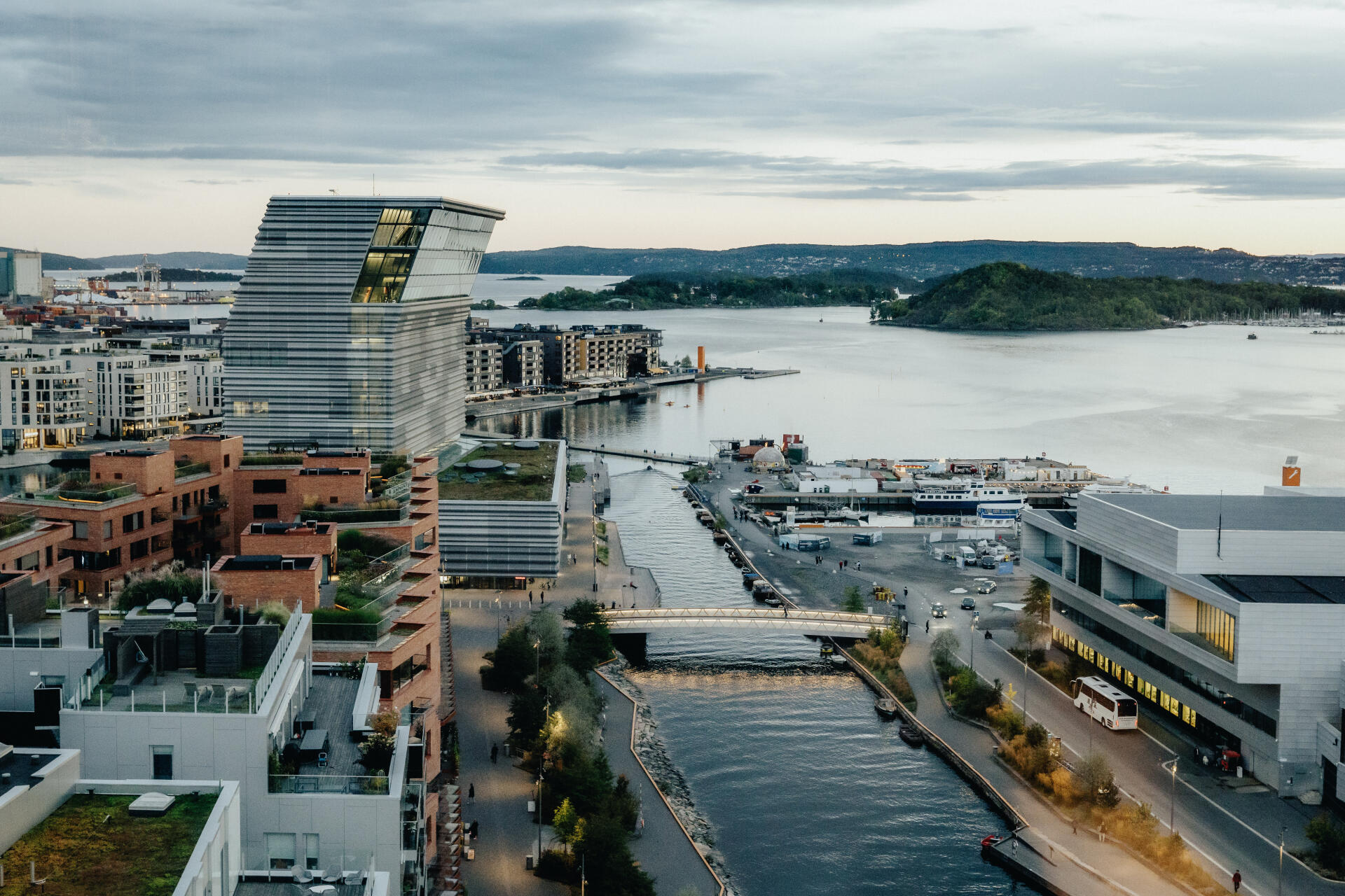 View of the harbor in Oslo, Norway, on October 3, 2022.