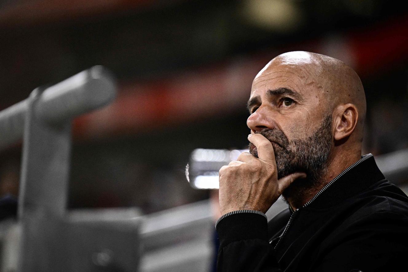 Lyon coach Peter Bosz during the home match against Toulouse, October 7, 2022.