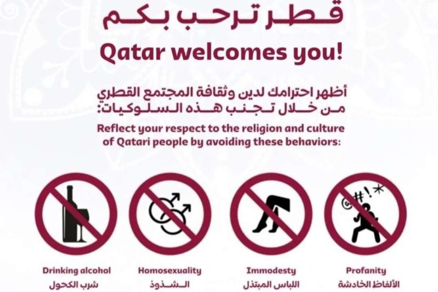 Coupe du monde au Qatar : attention à ce guide non officiel qui liste les comportements à éviter pendant la compétition
