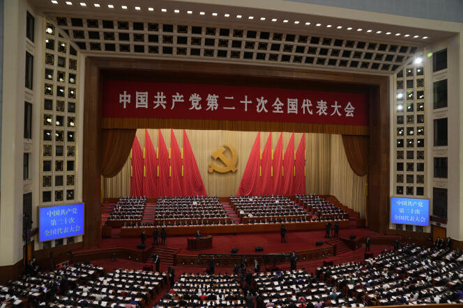 President Xi Jinping addresses nearly 2,300 Chinese Communist Party delegates in Beijing on October 16, 2022.