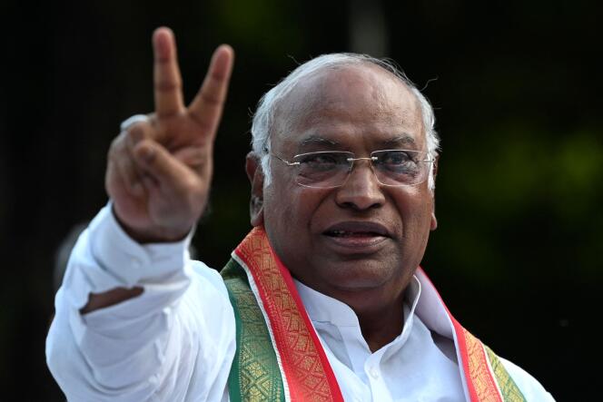 Mallikarjun Kharge after being elected as the leader of the Congress party in New Delhi on October 19, 2022.