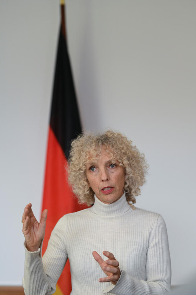 La secrétaire d’Etat et représentante spéciale pour l’action climatique internationale, Jennifer Lee Morgan, au ministère fédéral des affaires étrangères à Berlin, le 13 octobre 2022.