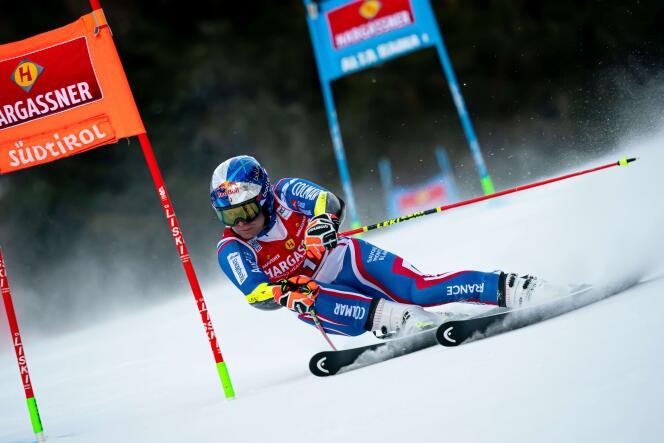 Alexis Pinturault participe au géant masculin de la Coupe du monde de ski alpin Fis sur la Gran Risa, le 19 décembre 2021.