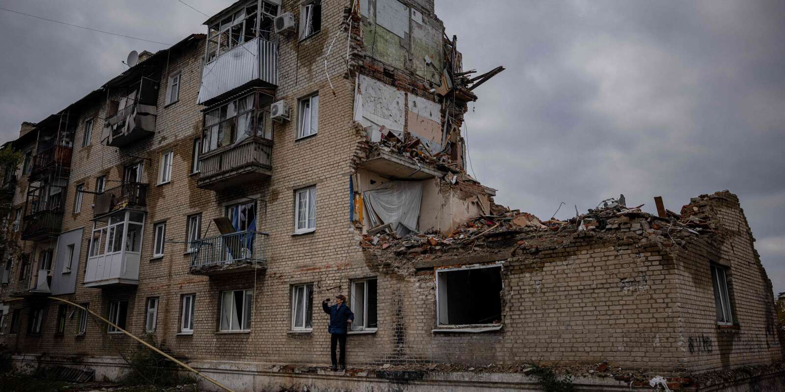 A Lyman, dans la région de Donetsk, reprise par les forces ukrainiennes. Le 21 octobre 2022.
