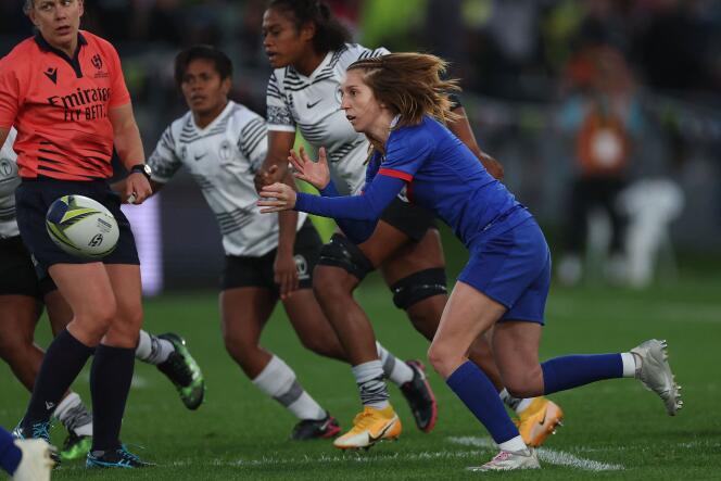 Pauline Bourdon durante el partido de la Copa Mundial de Rugby entre Francia y Fiji (44-0), en Whangarei, Nueva Zelanda, el 22 de octubre.
