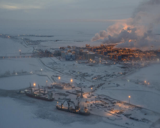 The Yamal LNG gas production site, funded by Total, Novatek, CNPC and Silk Road Fund, on the Yamal Peninsula along the Ob River estuary, Russia, in November 2018.