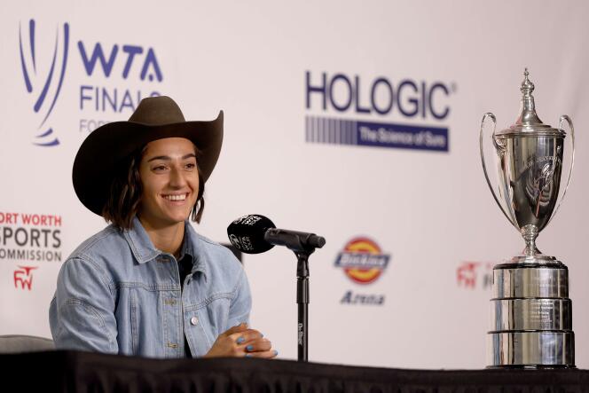 Caroline Garcia, at the Masters presentation press conference, in Fort Worth, Texas, on October 29, 2022.