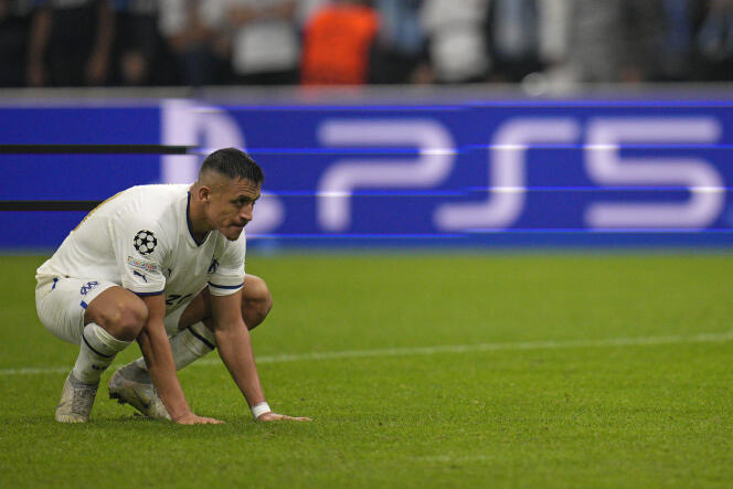 Marseille striker Alexis Sanchez, after the defeat of OM against Tottenham in the Champions League, Tuesday, November 1, at the Velodrome Stadium.