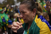 During a protest against the outcome of the October 30, 2022 presidential election, outside a military base in Sao Paulo, Brazil, on November 3, 2022.