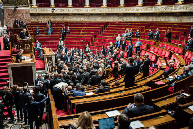 The French Assemblée Nationale after the racist remark by Rassemblement National MP Grégoire de Fournas on November 3, 2022.